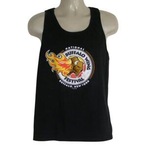BUFFALO WING FESTIVAL Tank Top, XL, Black, Flaming Bison, New York, Sleeveless